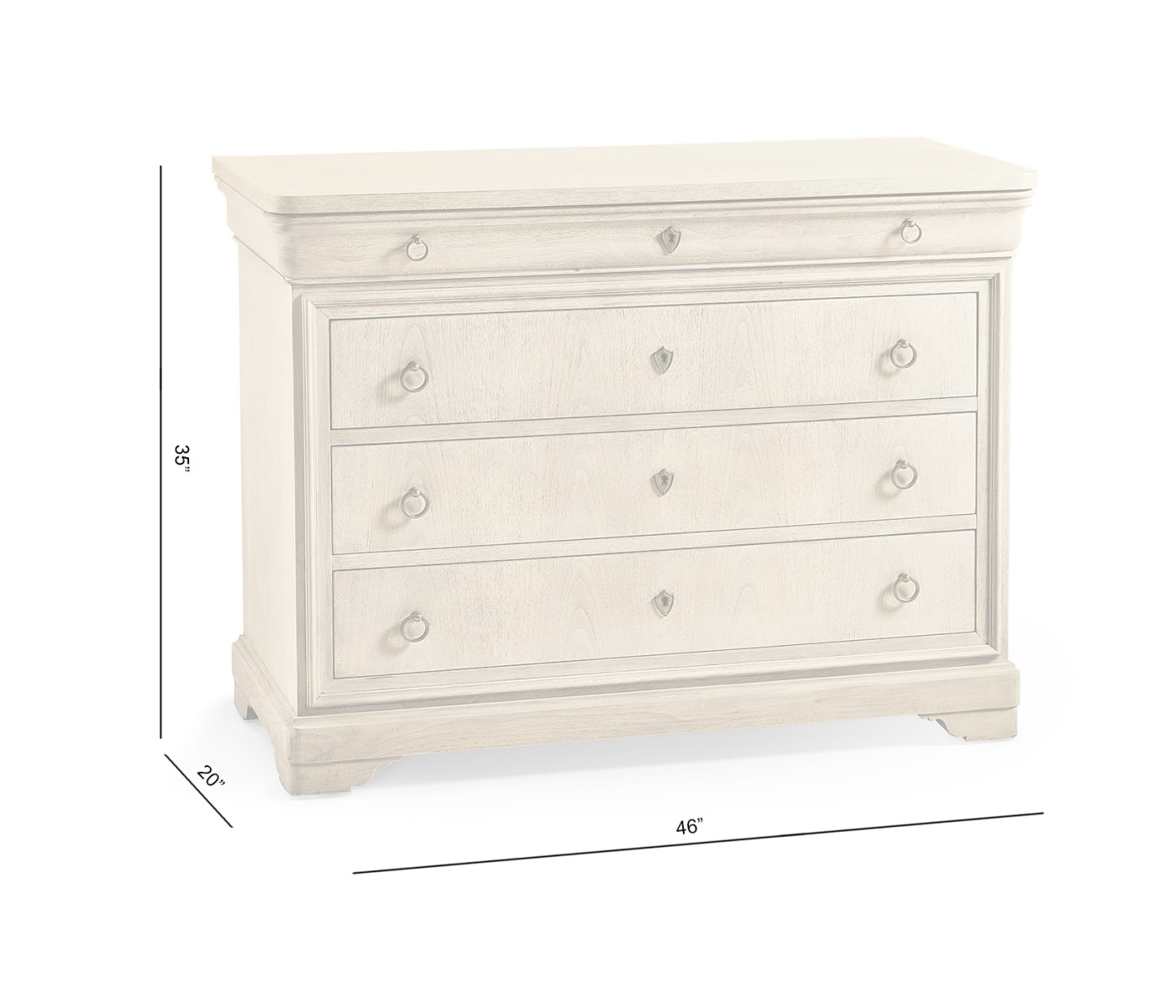 Entropy Louis Phillipe Drawer Chest - Bleached Walnut