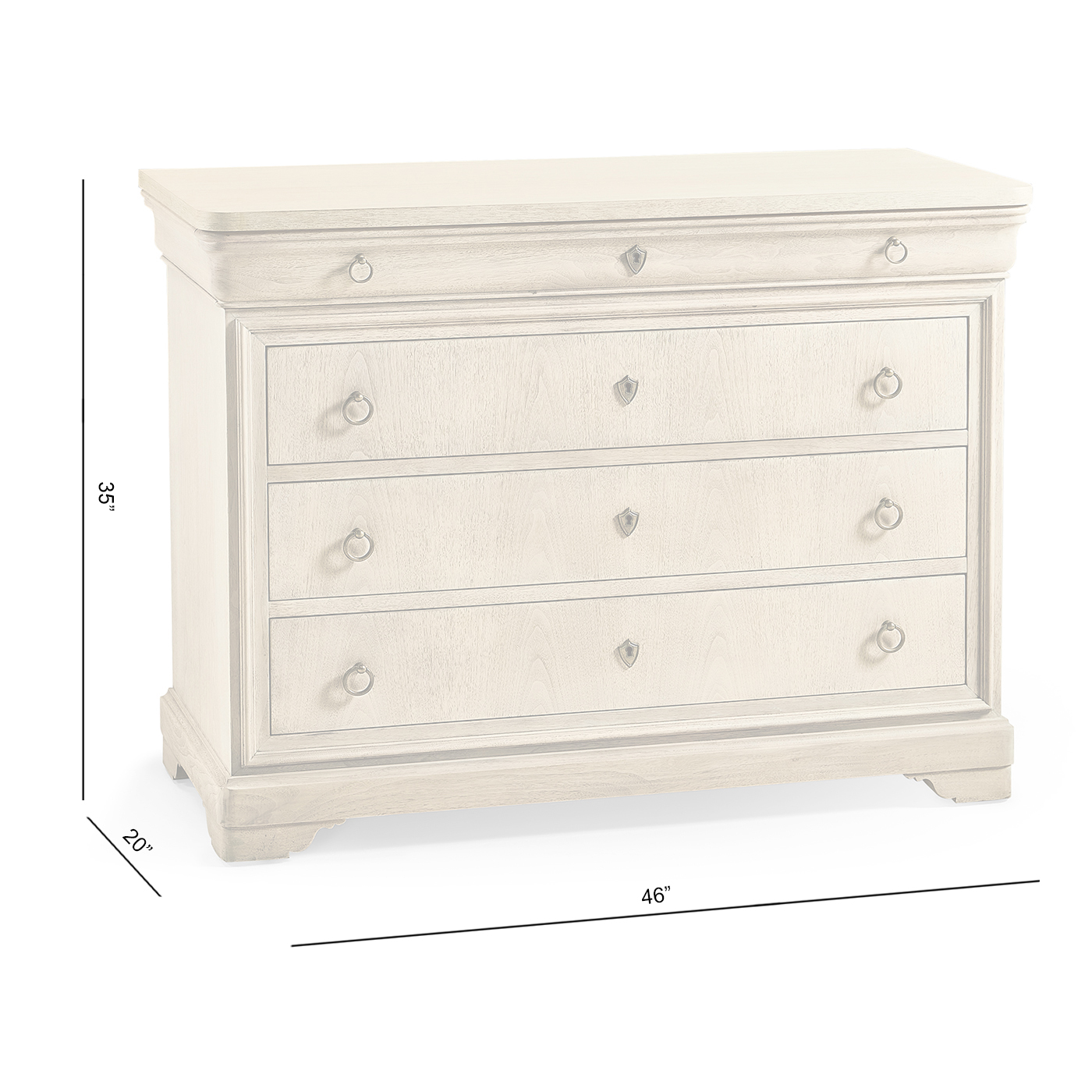 Entropy Louis Phillipe Drawer Chest - Bleached Walnut