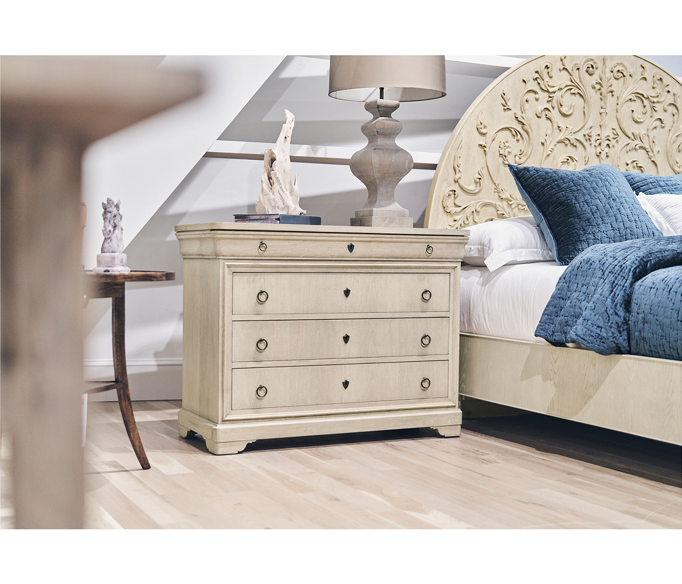 Entropy Louis Phillipe Drawer Chest - Bleached Walnut