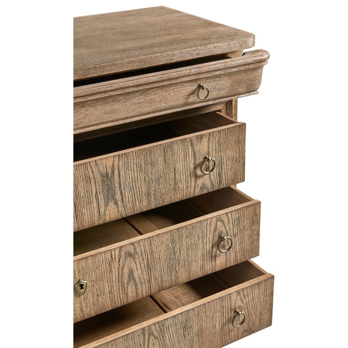 Entropy Louis Phillipe Drawer Chest - Stripped Chestnut