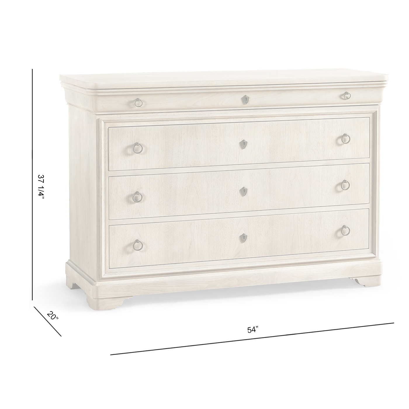 Entropy Louis Phillipe Drawer Chest - Bleached Walnut