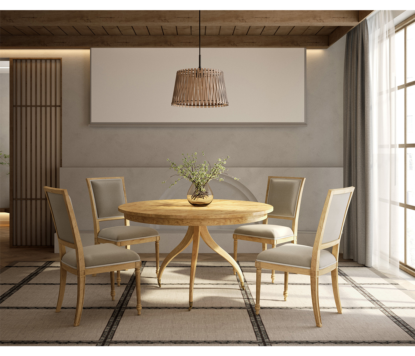 Solar Spider Leg Dining Table - Bleached Walnut