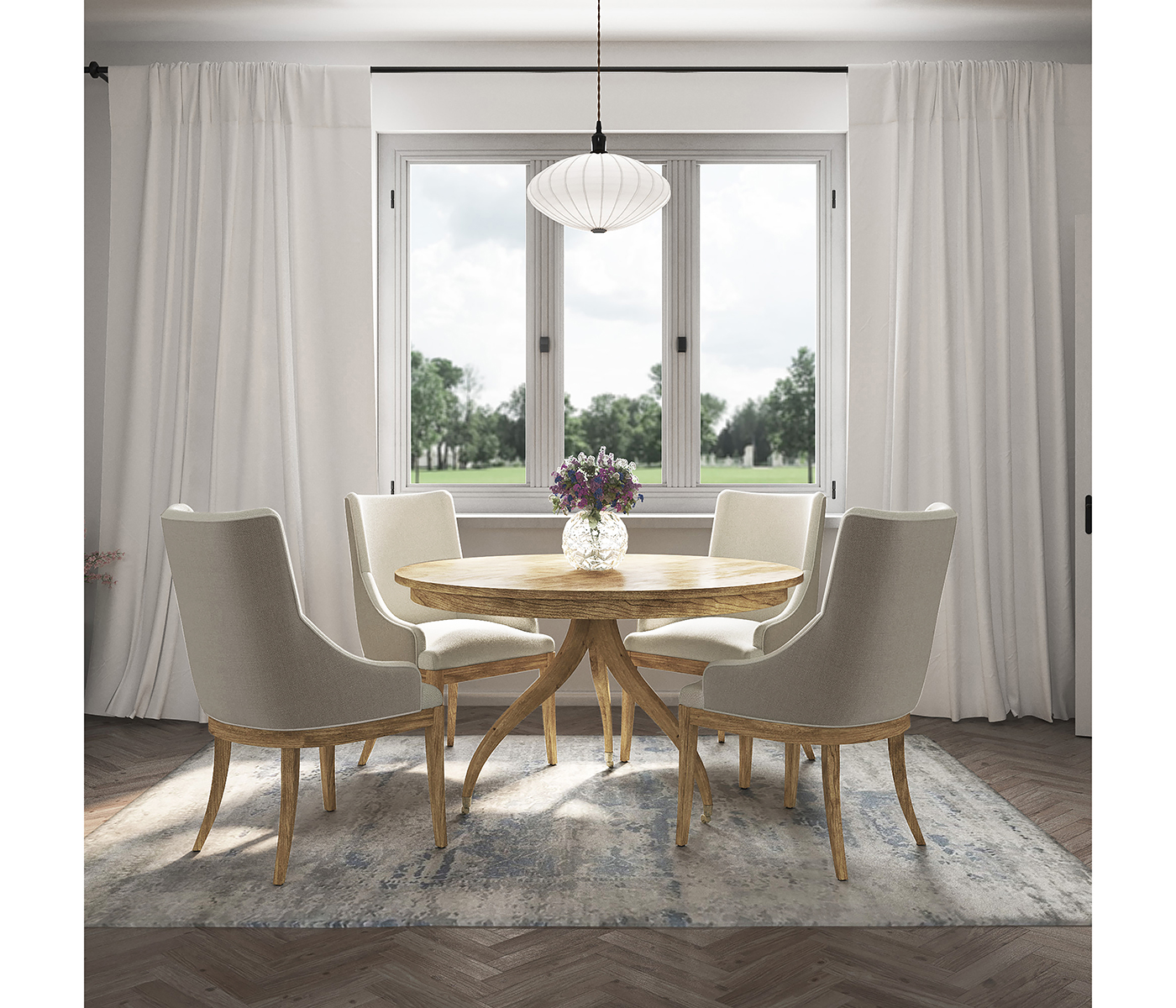 Solar Spider Leg Dining Table - Bleached Walnut