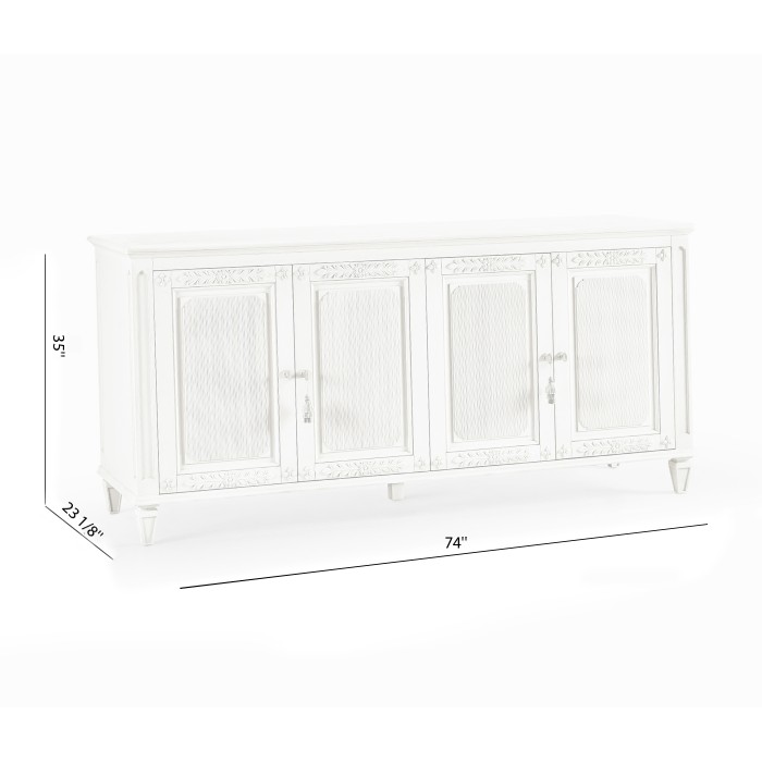 White Crepuscular Credenza