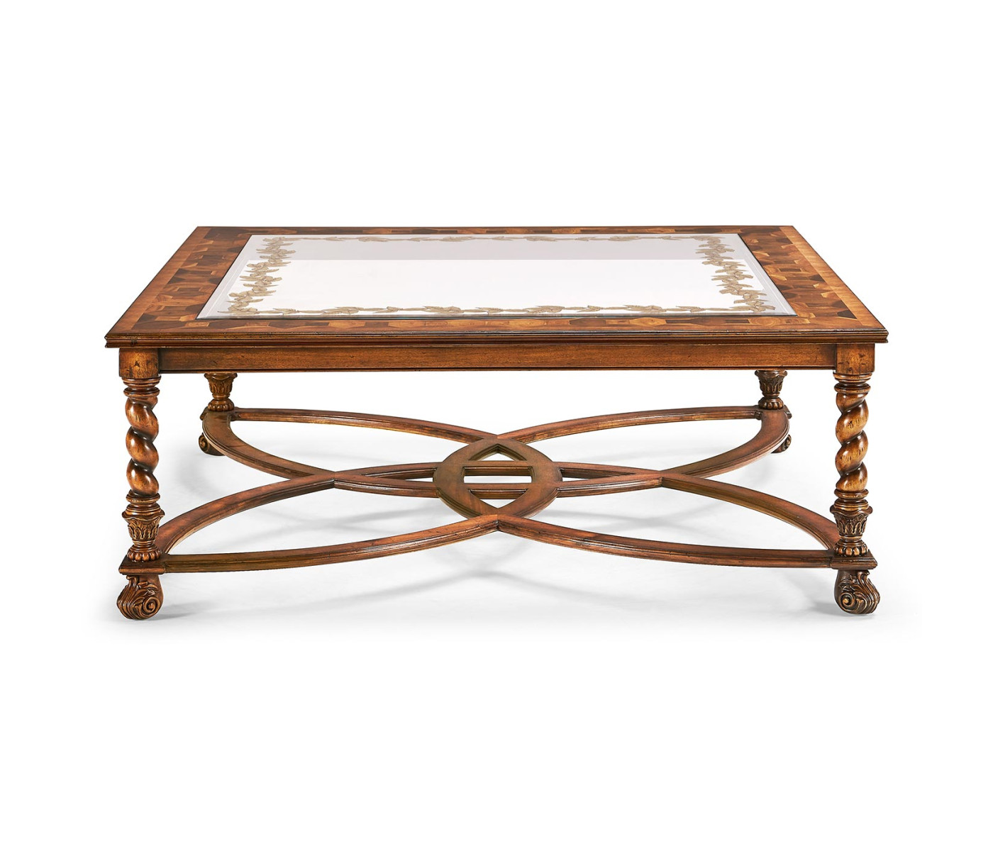 Square Oyster & Églomisé Coffee Table