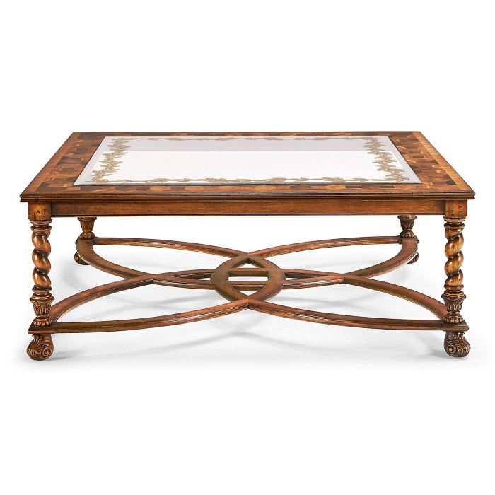 Square Oyster & Églomisé Coffee Table