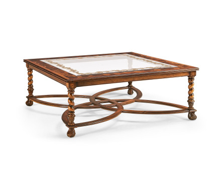 Square Oyster & Églomisé Coffee Table