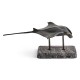 Manta Ray Bronze Statue with Marble Base