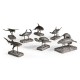 Manta Ray Bronze Statue with Marble Base