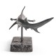 Arc Hammerhead Shark Bronze Statue with Marble Base