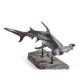 Arc Hammerhead Shark Bronze Statue with Marble Base
