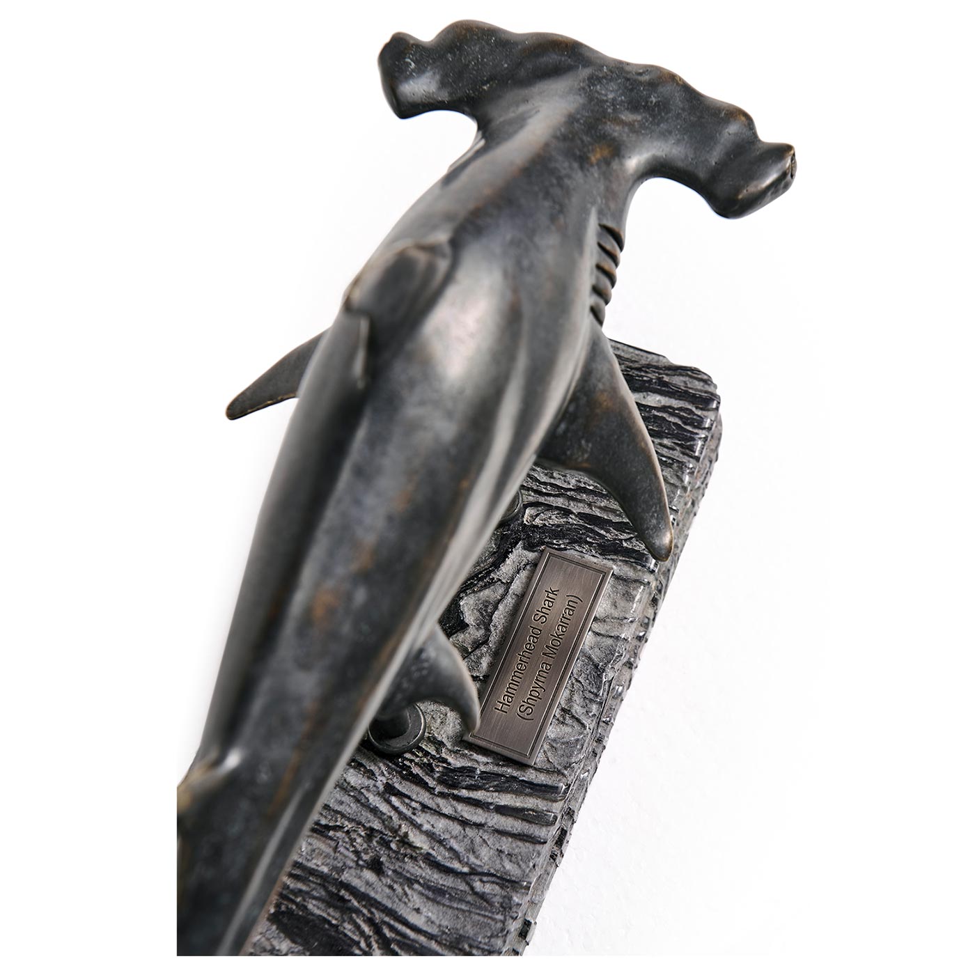Glide Hammerhead Shark Bronze Statue with Marble Base