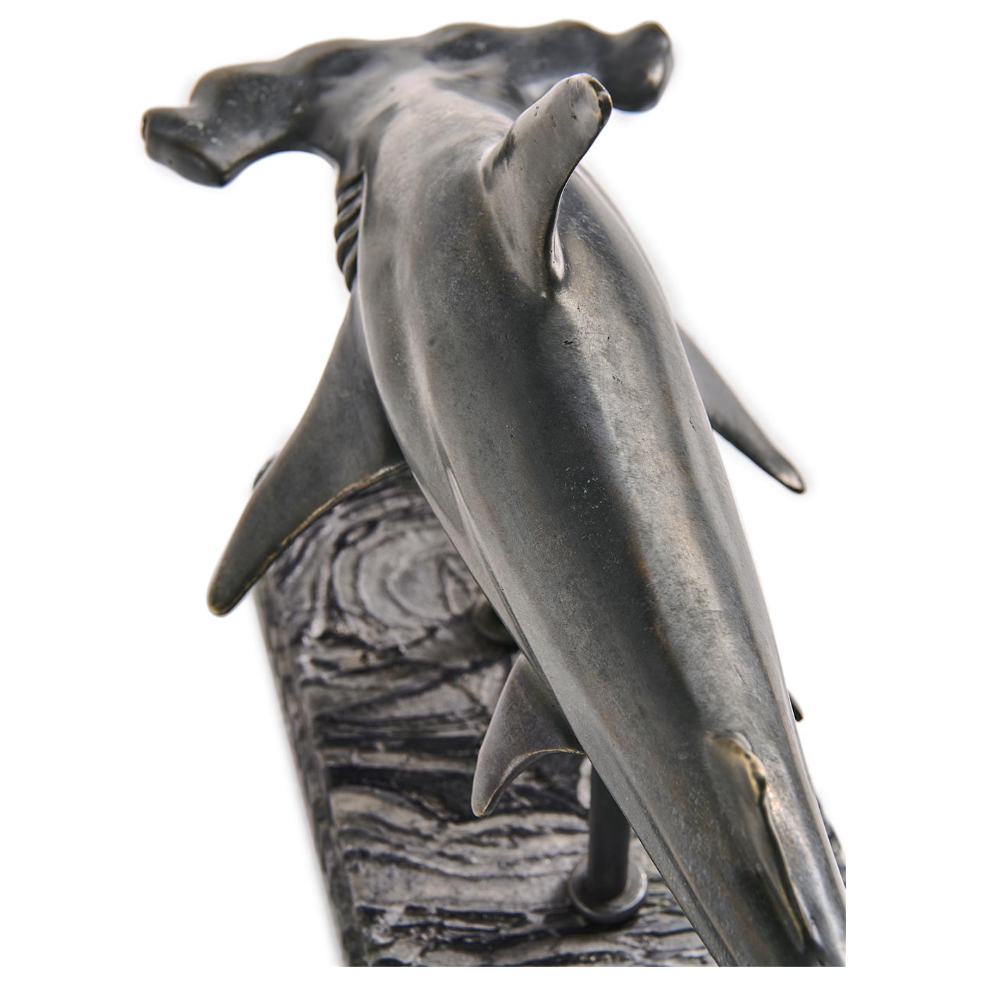 Glide Hammerhead Shark Bronze Statue with Marble Base
