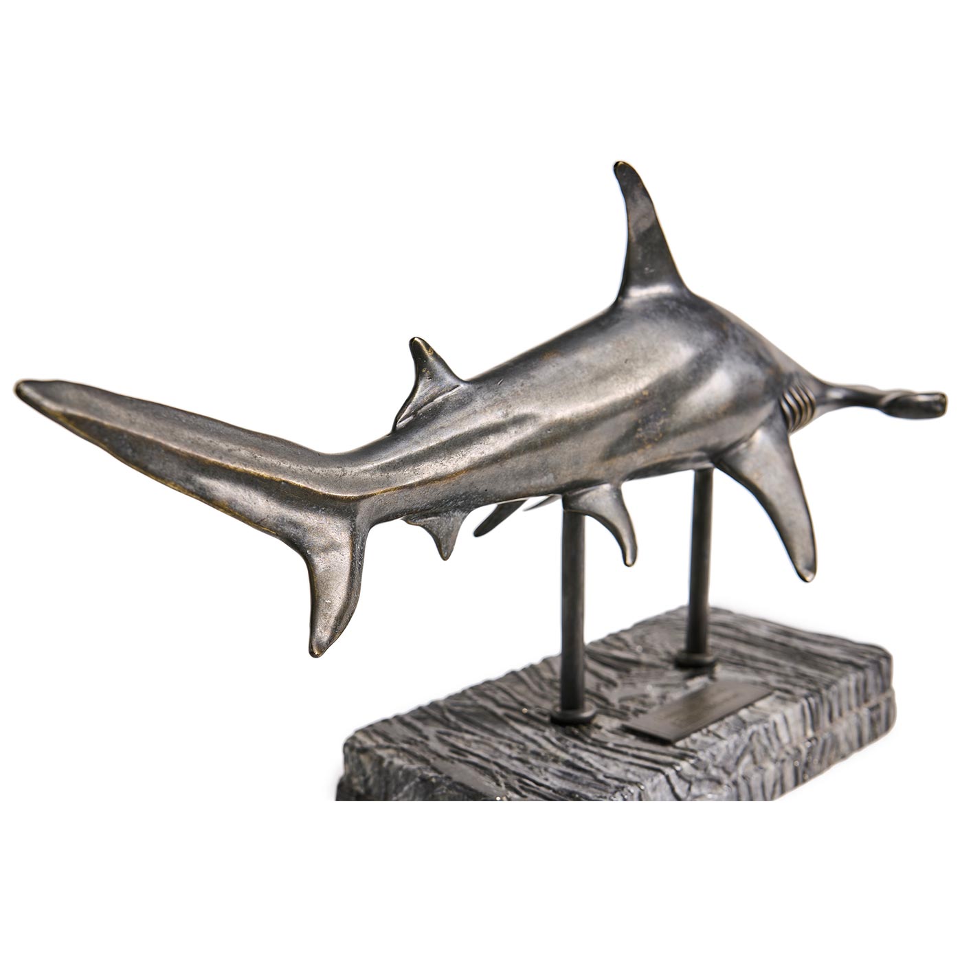 Glide Hammerhead Shark Bronze Statue with Marble Base