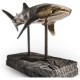 Whale Shark Bronze Statue with Marble Base