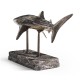Whale Shark Bronze Statue with Marble Base