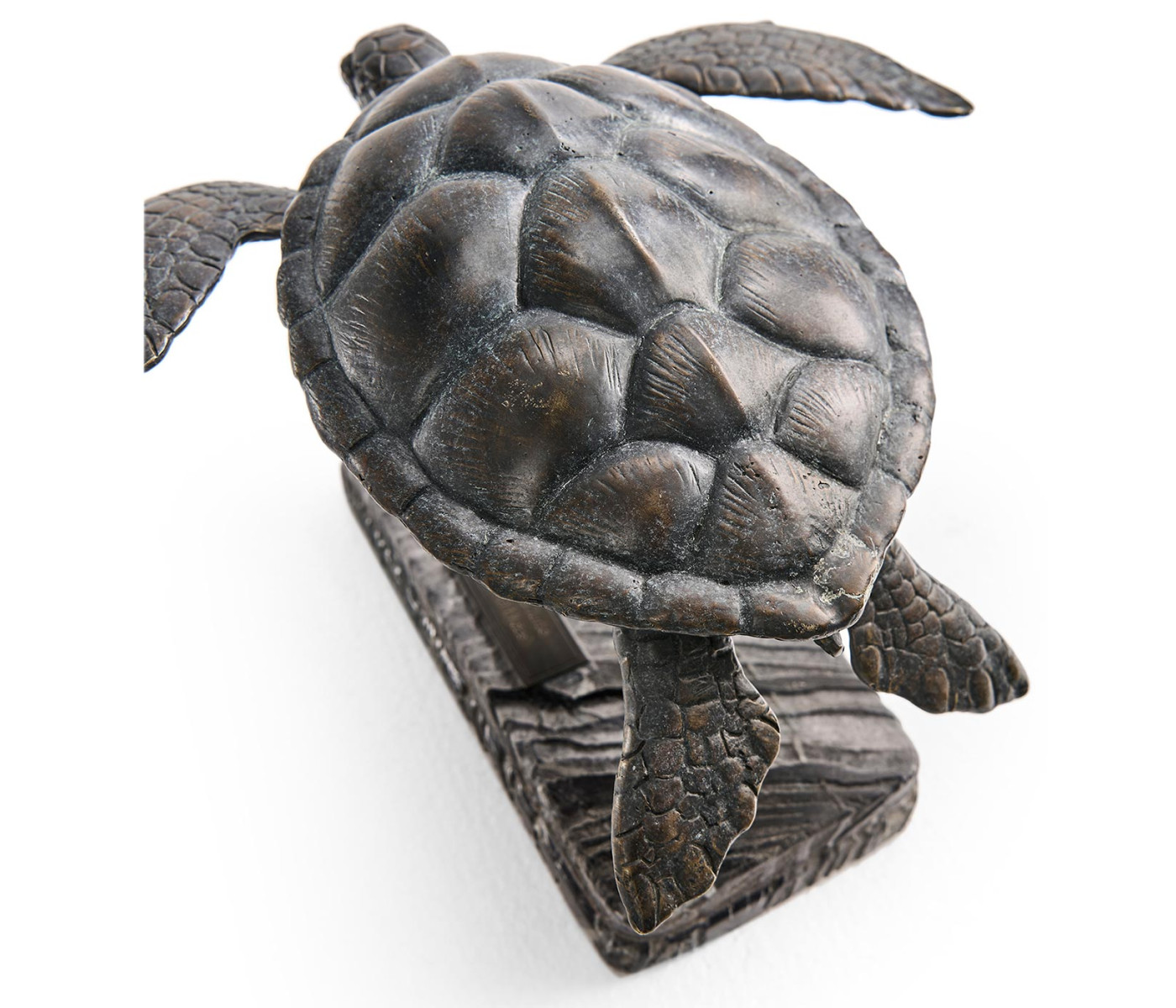 Sea Tortoise Bronze Statue with Marble Base