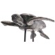 Sea Tortoise Bronze Statue with Marble Base