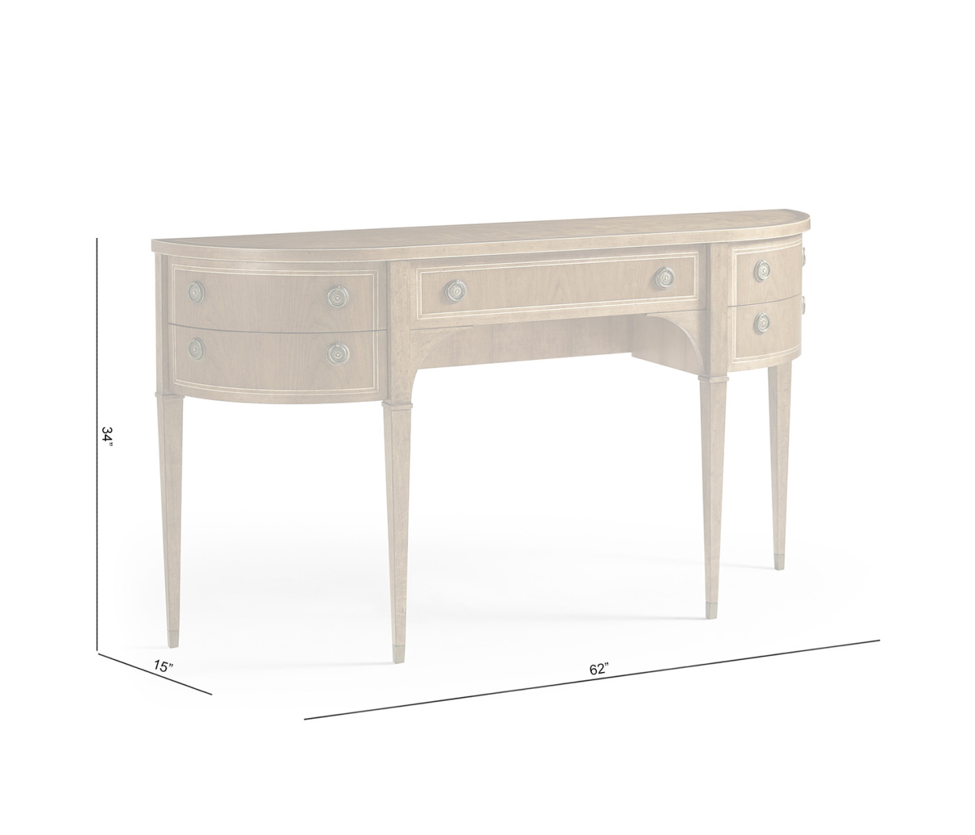 Sundial Demilune Console Table