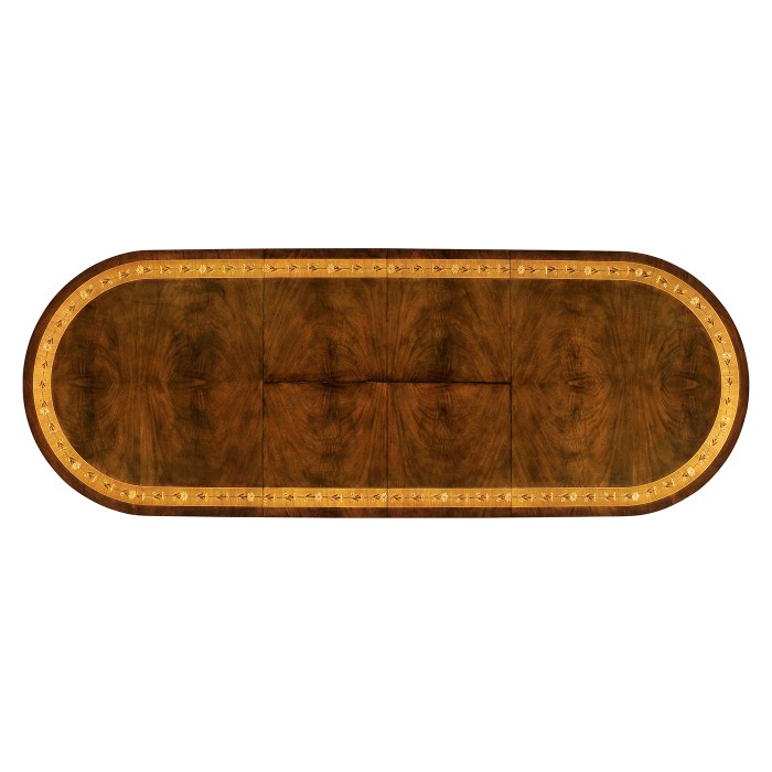 Mahogany Two Self Storing Leaves Biedermeier Style Dining Table 88
