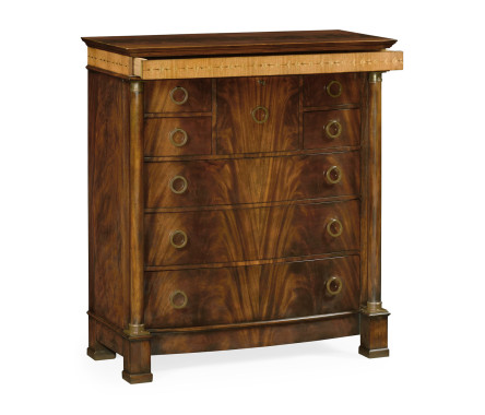 Mahogany biedermeier high chest