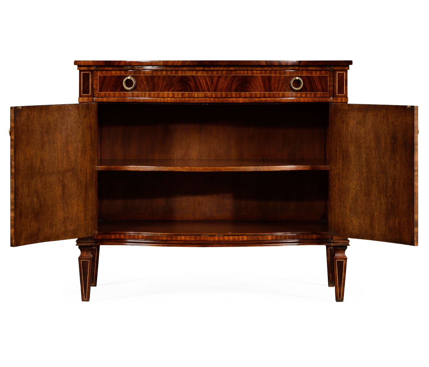 Bowfront mahogany side cabinet (high seen)