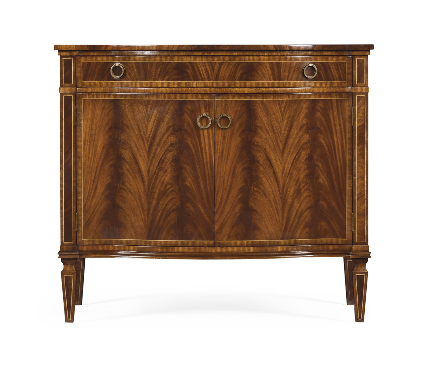 Bowfront mahogany side cabinet (high seen)
