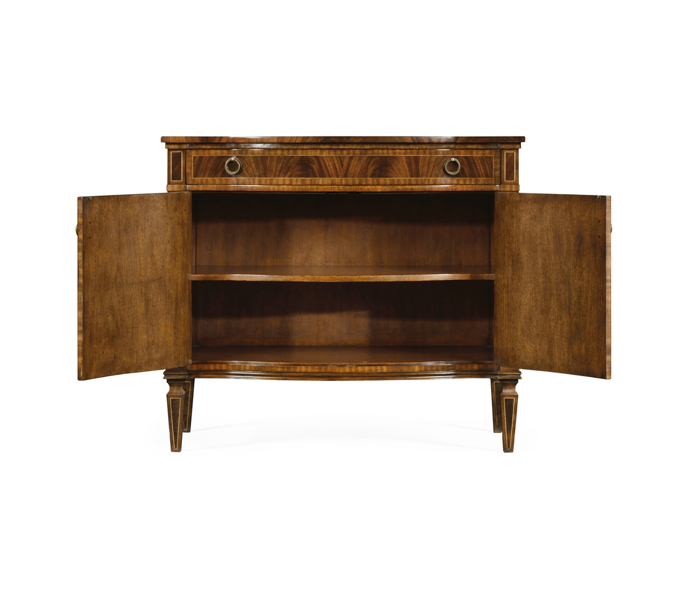 Bowfront mahogany side cabinet (high seen)
