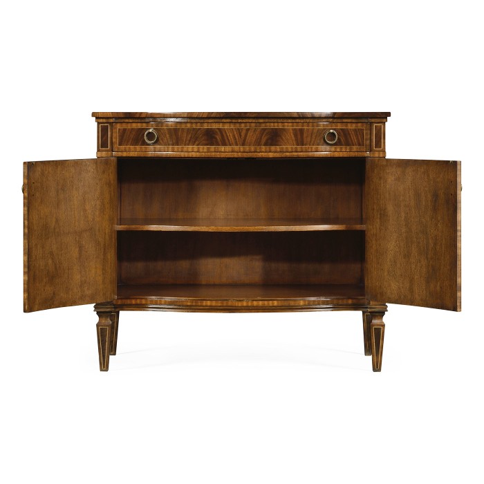 Bowfront mahogany side cabinet (high seen)