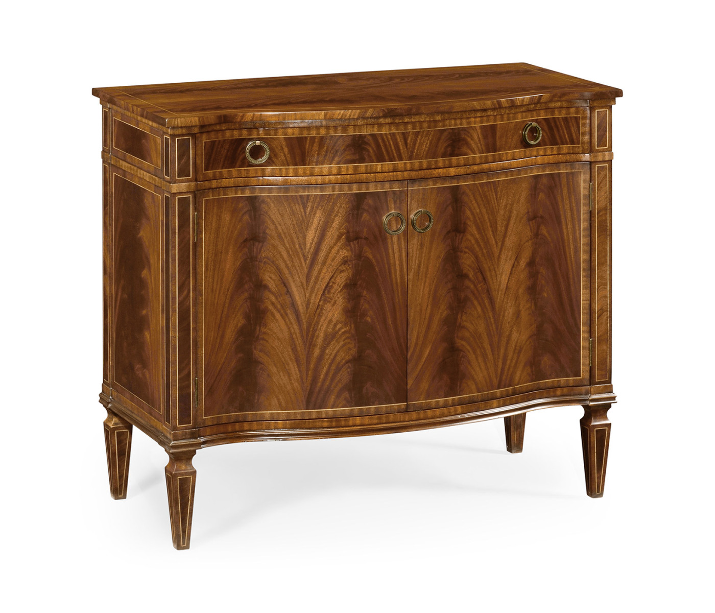 Bowfront mahogany side cabinet (high seen)