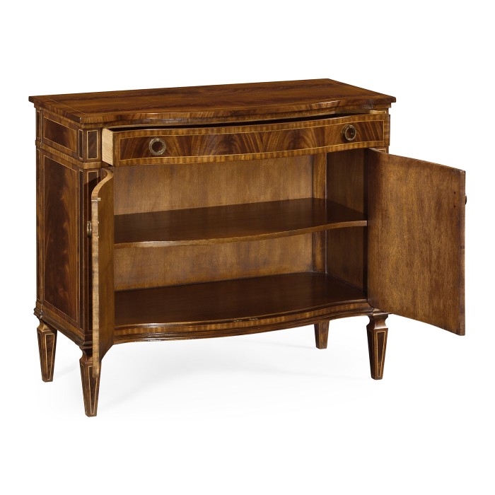 Bowfront mahogany side cabinet (high seen)