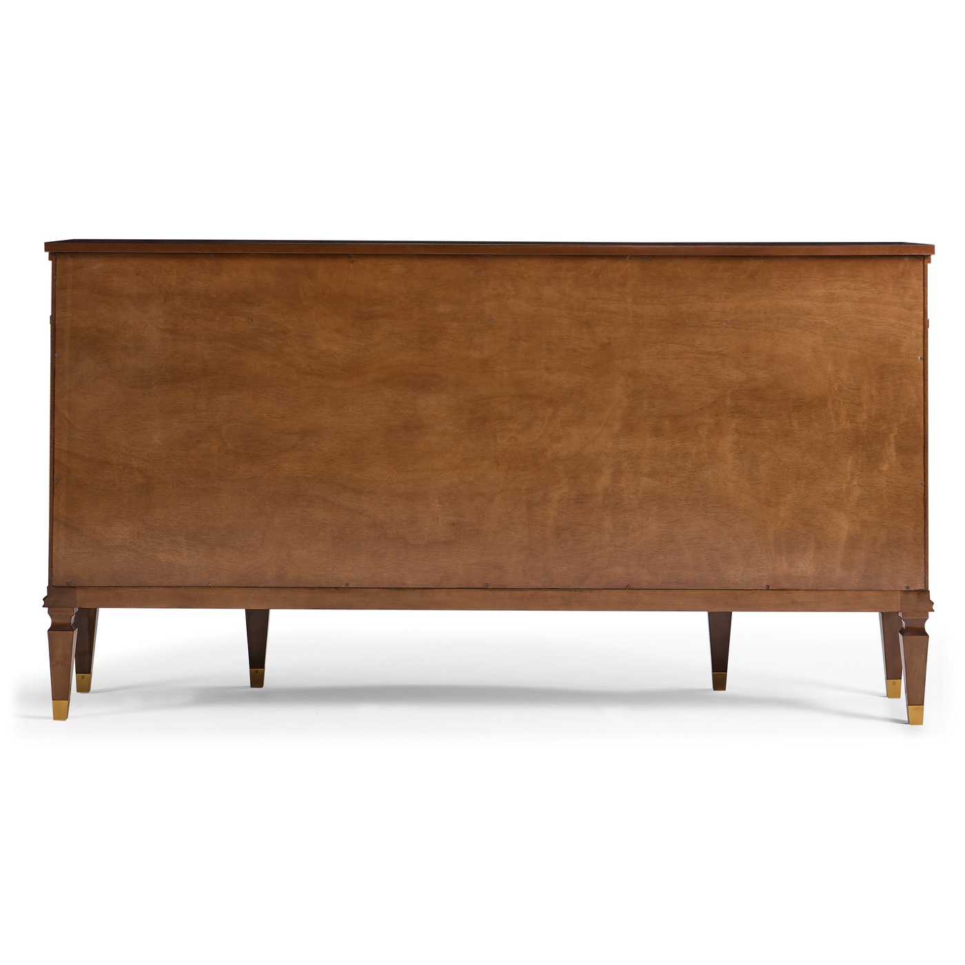Serpentine antique brown mahogany sideboard with four doors