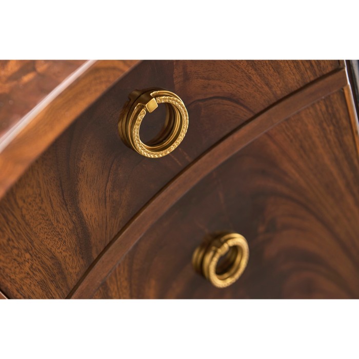 Serpentine antique brown mahogany sideboard with four doors