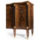 Serpentine antique brown mahogany sideboard with four doors