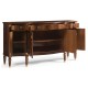 Serpentine antique brown mahogany sideboard with four doors