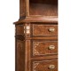 Tall Burl Walnut Bookcase on Chest