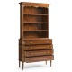 Tall Burl Walnut Bookcase on Chest