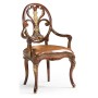 Sheraton Style Burl Walnut Oval Back Arm Chair