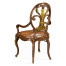 Sheraton Style Burl Walnut Oval Back Arm Chair