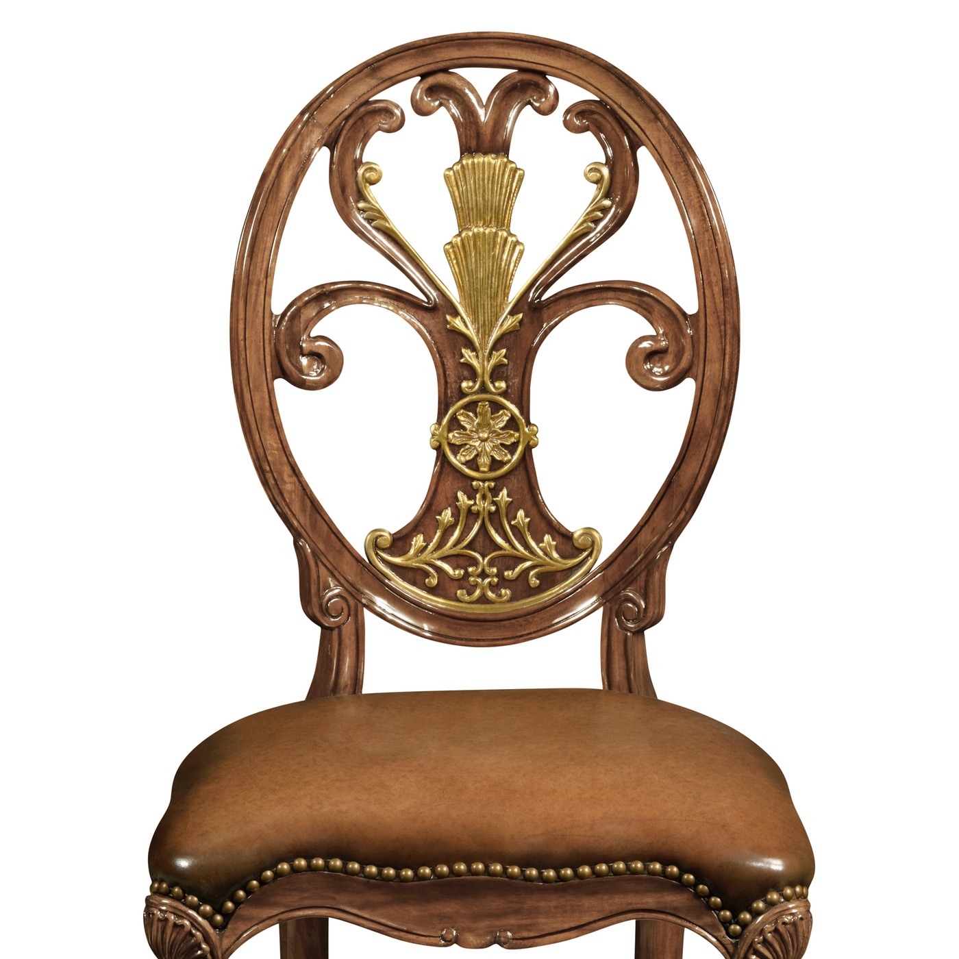 Sheraton Style Burl Walnut Oval Back Side Chair