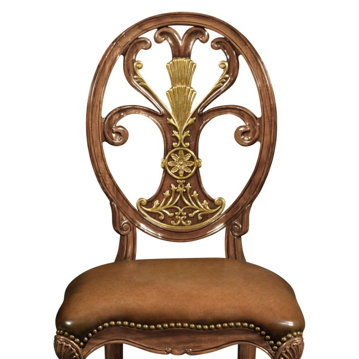Sheraton Style Burl Walnut Oval Back Side Chair
