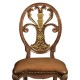 Sheraton Style Burl Walnut Oval Back Side Chair