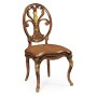Sheraton Style Burl Walnut Oval Back Side Chair