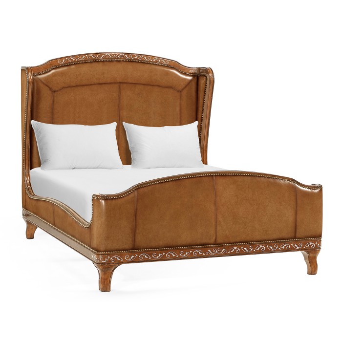 Louis XV Style Burl Walnut UK Queen Bed