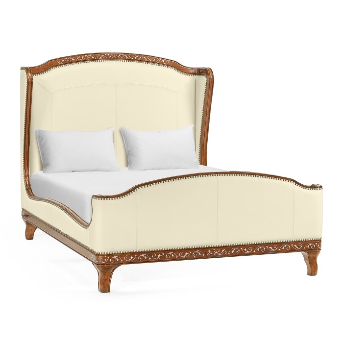 Louis XV Style Burl Walnut UK Queen Bed