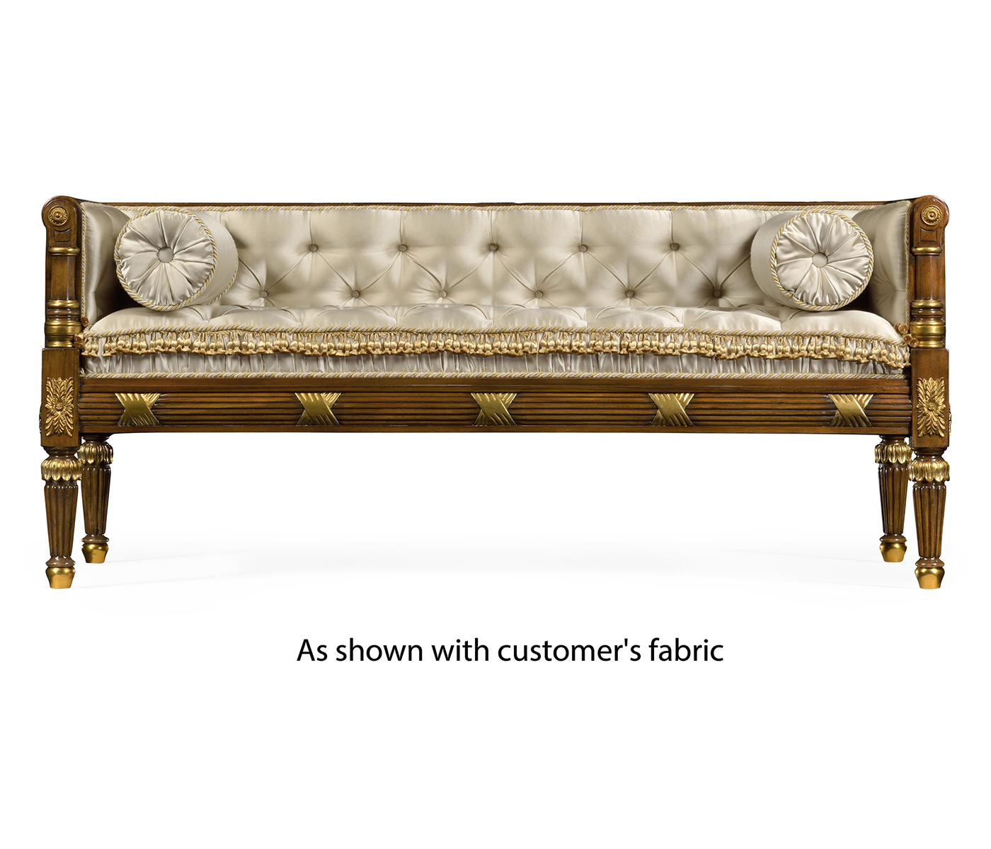 Regency Style Walnut Upholstered Settee
