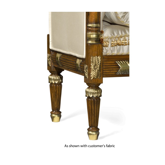Regency Style Walnut Upholstered Settee