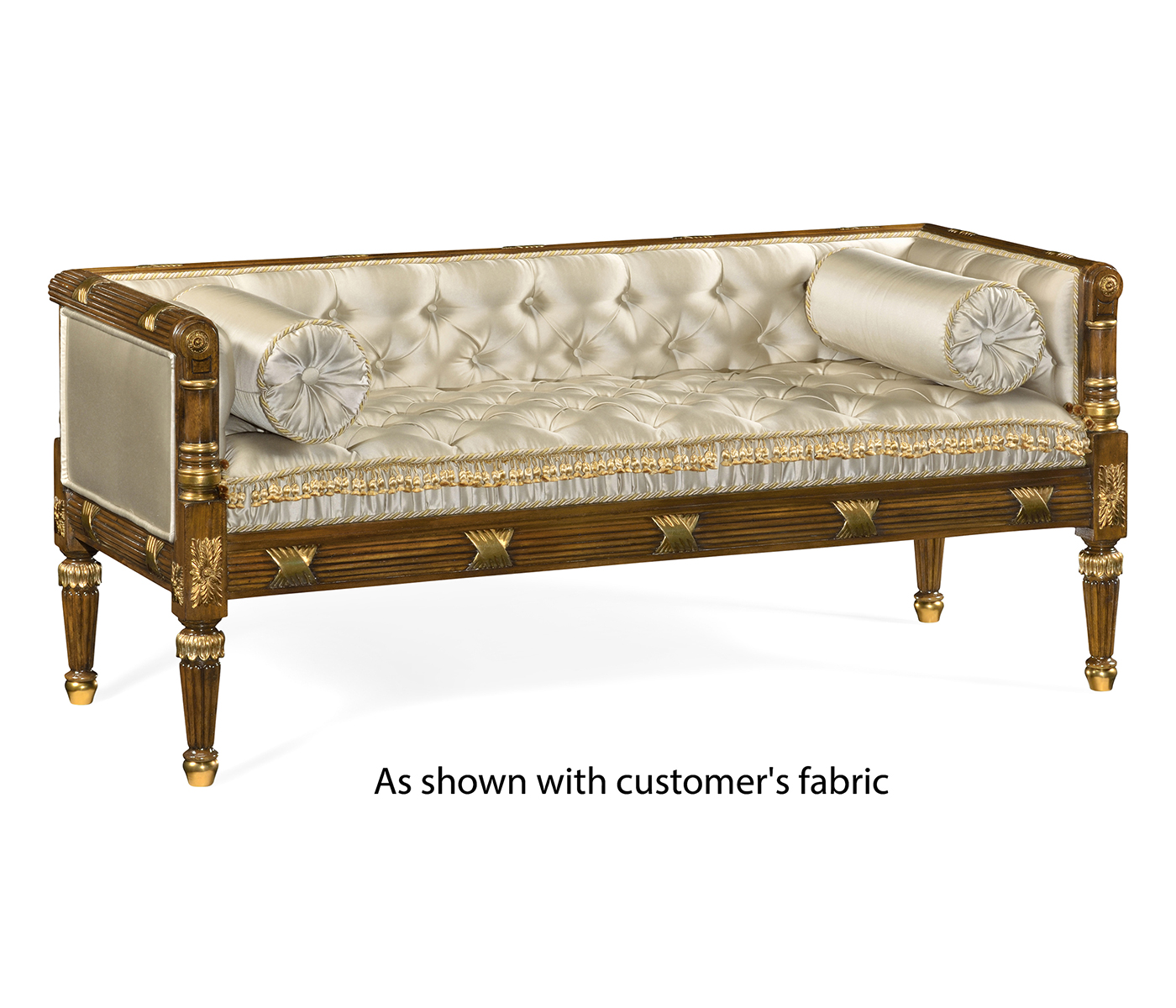 Regency Style Walnut Upholstered Settee