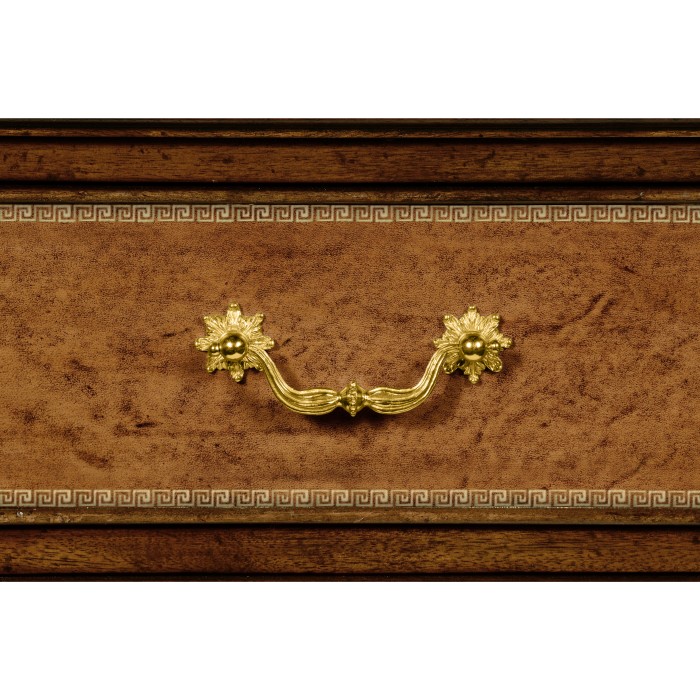 Mahogany and leather inlaid side table with drawers