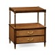 Mahogany and leather inlaid side table with drawers